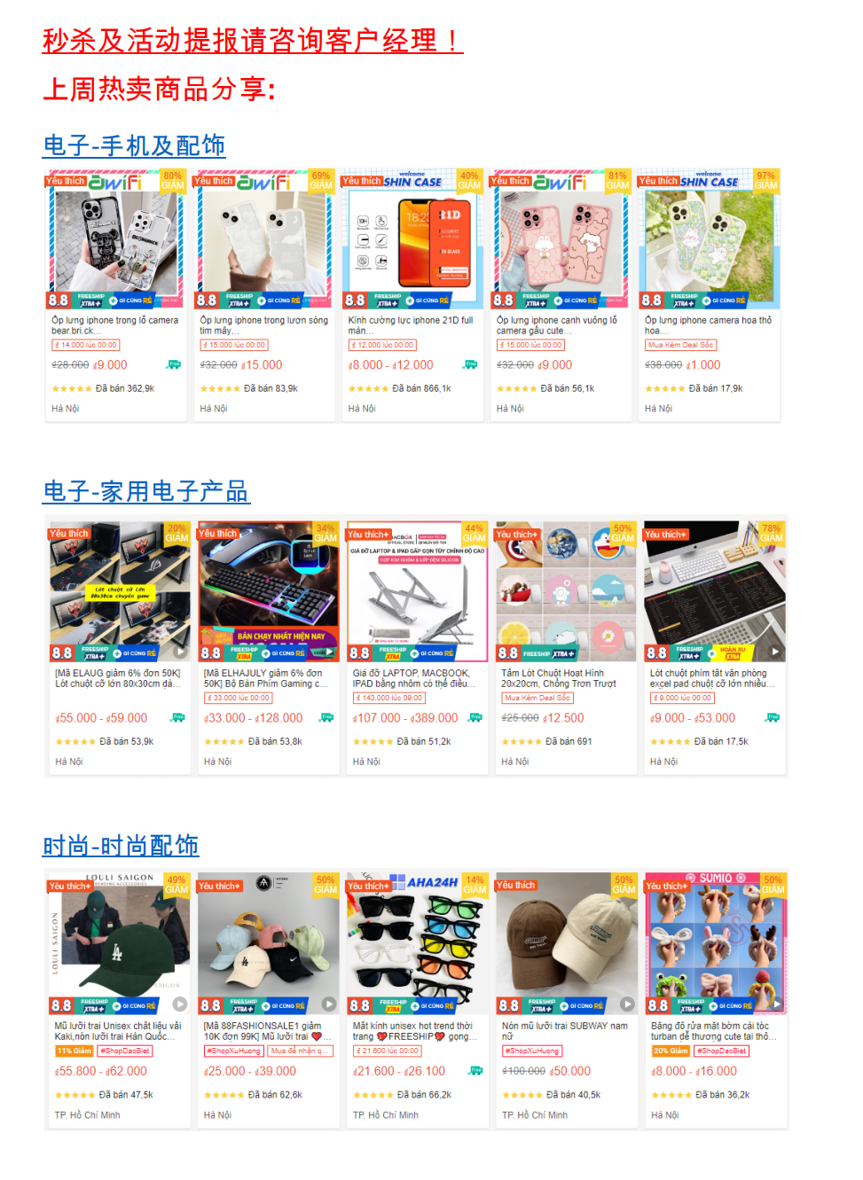 【Shopee市场周报】虾皮越南站2022年8月第3周市场周报