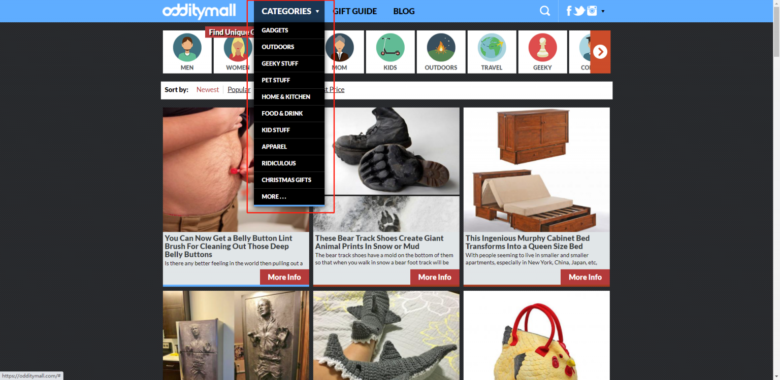 新选品网站推荐！它的分类有：海外受欢迎物品/户外宠物家居/还有......令人讨厌的产品和荒谬的产品？