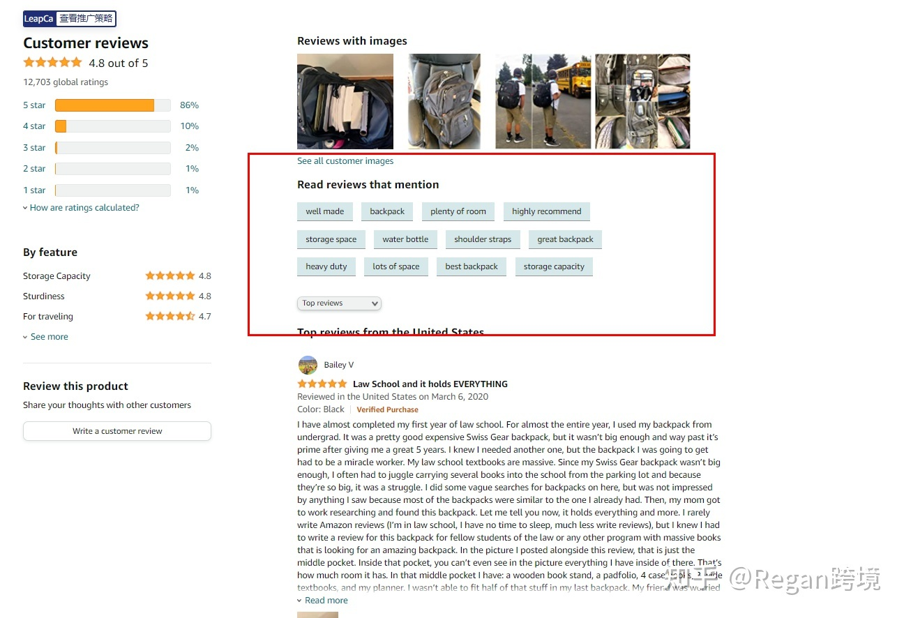 亚马逊男士双肩包关键词检索及推广全流程