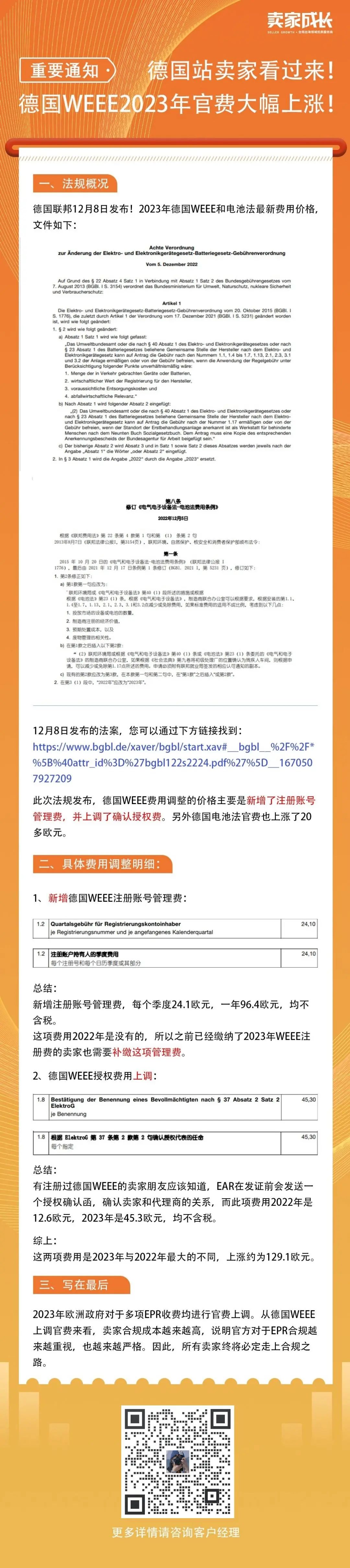 最后15天！德国WEEE官费上涨！超时将被注销！