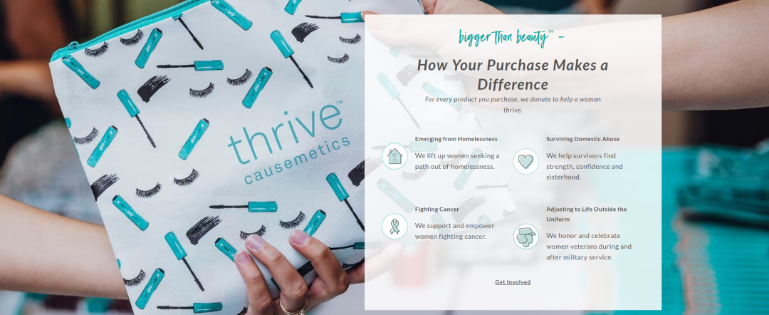 Thrive Causemetics 来看看这个日出万单的公益美妆品牌站!