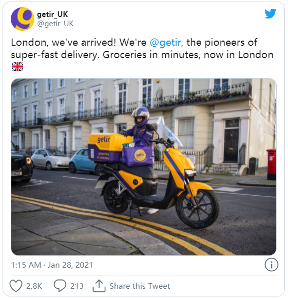 1612422853543041.png 获1.28亿美元融资,土耳其在线杂货Getir加快国际业务步伐